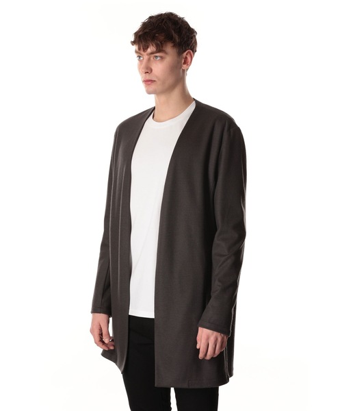 ATTACHMENT（アタッチメント）の「ウール スムース カラーレス ロングカーディガン / WO SMOOTH COLLARLESS LONG CARDIGAN（ノーカラーコート・メンズ・グレー系/ブラック/グレー系1・3/1/2）」の11枚目の写真