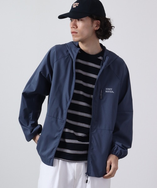 KRIFF MAYER（クリフメイヤー）の「さらさらエアーフードＪＫ（マウンテンパーカー・メンズ・マルチ/チャコール/ライトグリーン/ベージュ/オレンジ/ネイビー・XL/L/M）」の4枚目の写真