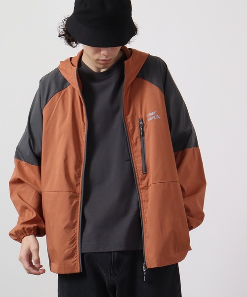 KRIFF MAYER（クリフメイヤー）の「さらさらエアーフードＪＫ（マウンテンパーカー・メンズ・マルチ/チャコール/ライトグリーン/ベージュ/オレンジ/ネイビー・XL/L/M）」の5枚目の写真