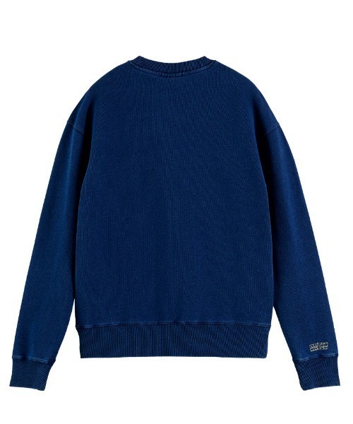 SCOTCH&SODA（スコッチアンドソーダ）の「リペアステッチ スウェット【170873】（スウェット・メンズ・インディゴブルー/ライトグレー・LARGE/MEDIUM/SMALL）」の3枚目の写真