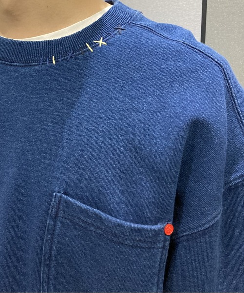 SCOTCH&SODA（スコッチアンドソーダ）の「リペアステッチ スウェット【170873】（スウェット・メンズ・インディゴブルー/ライトグレー・LARGE/MEDIUM/SMALL）」の14枚目の写真