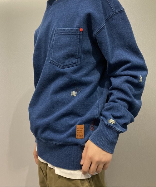 SCOTCH&SODA（スコッチアンドソーダ）の「リペアステッチ スウェット【170873】（スウェット・メンズ・インディゴブルー/ライトグレー・LARGE/MEDIUM/SMALL）」の15枚目の写真