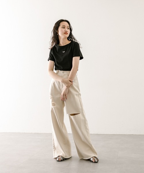 mystic(ミスティック)の「city girl Tシャツ(Tシャツ/カットソー・レディース・ブルー/ホワイト系その他2/ブラック/ホワイト・FREE)」の18枚目の写真