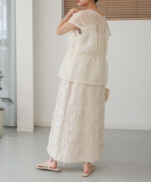 Bab（バブ）の「前後2WAYギャザーブラウス（シャツ/ブラウス・レディース・ブラック/カーキ/アイボリー/ベージュ・M）」の6枚目の写真