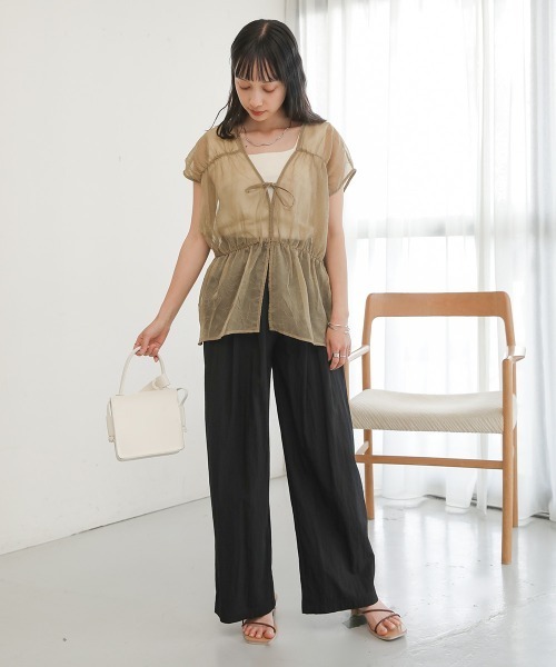 Bab（バブ）の「前後2WAYギャザーブラウス（シャツ/ブラウス・レディース・ブラック/カーキ/アイボリー/ベージュ・M）」の13枚目の写真