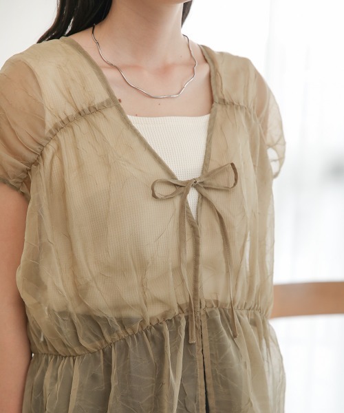 Bab（バブ）の「前後2WAYギャザーブラウス（シャツ/ブラウス・レディース・ブラック/カーキ/アイボリー/ベージュ・M）」の20枚目の写真