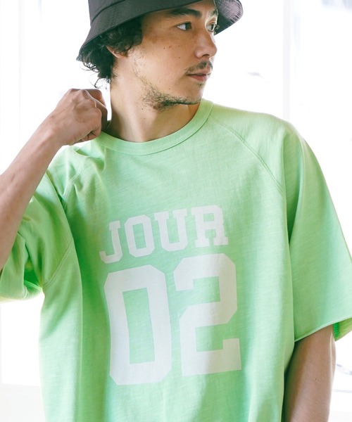 BAYFLOW(ベイフロー)の「GOOD DAY 半袖スウェットTシャツ(Tシャツ/カットソー・メンズ・オフホワイト/ライトグリーン/チャコール/ラベンダー・MEDIUM/LARGE)」の4枚目の写真