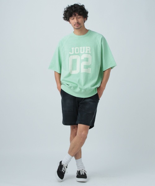 BAYFLOW(ベイフロー)の「GOOD DAY 半袖スウェットTシャツ(Tシャツ/カットソー・メンズ・オフホワイト/ライトグリーン/チャコール/ラベンダー・MEDIUM/LARGE)」の8枚目の写真