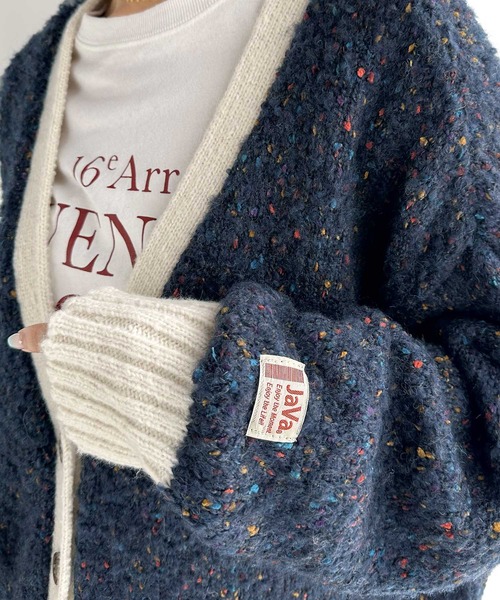 Java（ジャバ）の「《JAVAジャバ 別注》華やかレディに格上げ。カラーネップ2way配色カーディガン（カーディガン/ボレロ・レディース・ネイビー/ベージュ/ブラウン/カーキ・MEDIUM/LARGE/SMALL/X-LARGE）」の16枚目の写真