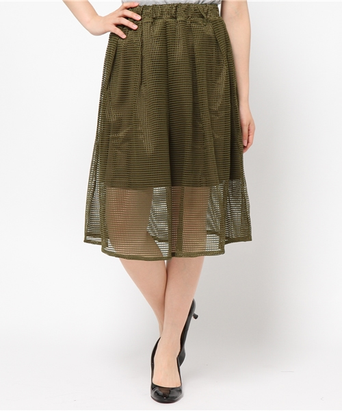 Chico（チコ）の「メッシュタックSK（スカート・レディース・ホワイト/ネイビー/グレー/モスグリーン・FREE）」の14枚目の写真