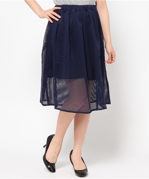 Chico（チコ）の「メッシュタックSK（スカート・レディース・ホワイト/ネイビー/グレー/モスグリーン・FREE）」の16枚目の写真