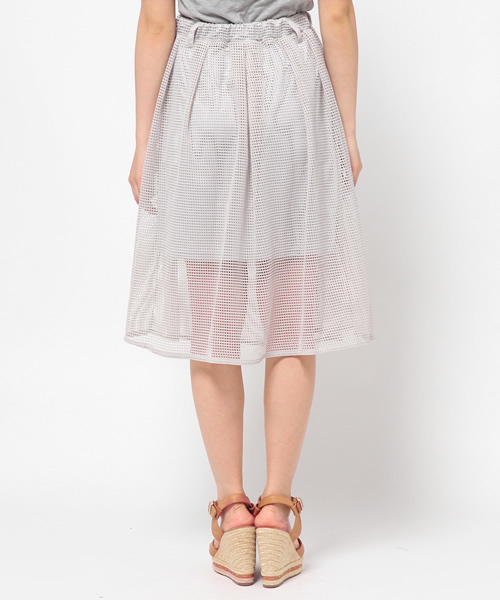 Chico（チコ）の「メッシュタックSK（スカート・レディース・ホワイト/ネイビー/グレー/モスグリーン・FREE）」の7枚目の写真