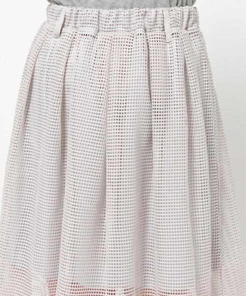 Chico（チコ）の「メッシュタックSK（スカート・レディース・ホワイト/ネイビー/グレー/モスグリーン・FREE）」の8枚目の写真