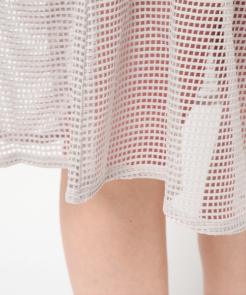 Chico（チコ）の「メッシュタックSK（スカート・レディース・ホワイト/ネイビー/グレー/モスグリーン・FREE）」の10枚目の写真