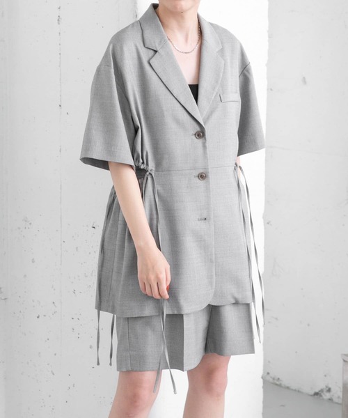 KBF（ケイビーエフ）の「サイドオープンシャツジャケット（その他アウター・レディース・グレー/グリーン・ONE）」の2枚目の写真