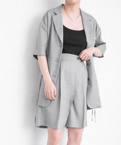 KBF（ケイビーエフ）の「サイドオープンシャツジャケット（その他アウター・レディース・グレー/グリーン・ONE）」の7枚目の写真