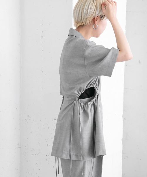 KBF（ケイビーエフ）の「サイドオープンシャツジャケット（その他アウター・レディース・グレー/グリーン・ONE）」の3枚目の写真