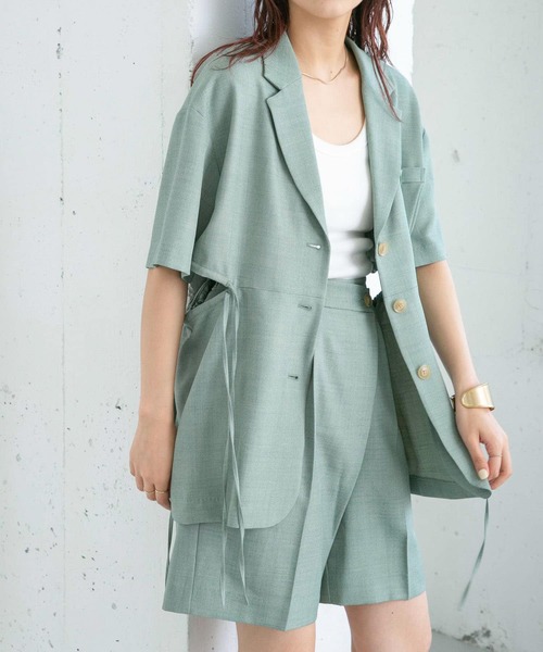 KBF（ケイビーエフ）の「サイドオープンシャツジャケット（その他アウター・レディース・グレー/グリーン・ONE）」の4枚目の写真