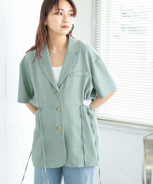 KBF（ケイビーエフ）の「サイドオープンシャツジャケット（その他アウター・レディース・グレー/グリーン・ONE）」の5枚目の写真