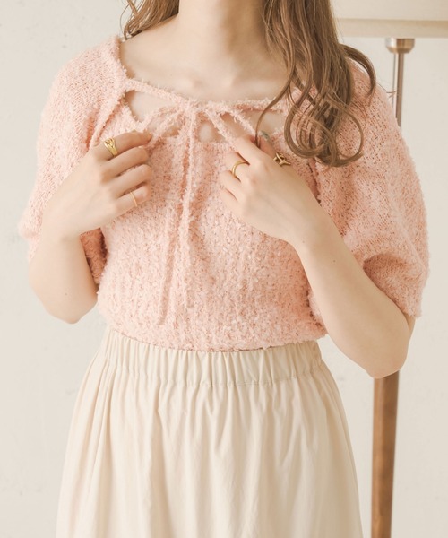 Ambre Neige(アンブルネージュ)の「リボーンヤーンキャミ&ボレロ/【WEB/EC限定商品】(アンサンブル・レディース・アイボリー/ベージュ/ピンク・FREE)」の3枚目の写真