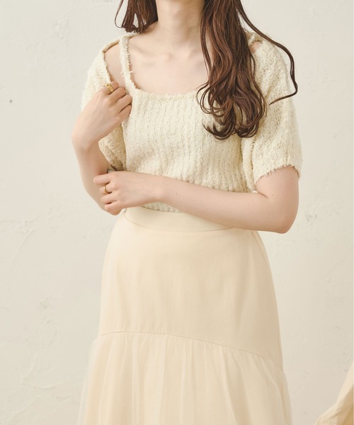 Ambre Neige(アンブルネージュ)の「リボーンヤーンキャミ&ボレロ/【WEB/EC限定商品】(アンサンブル・レディース・アイボリー/ベージュ/ピンク・FREE)」の5枚目の写真