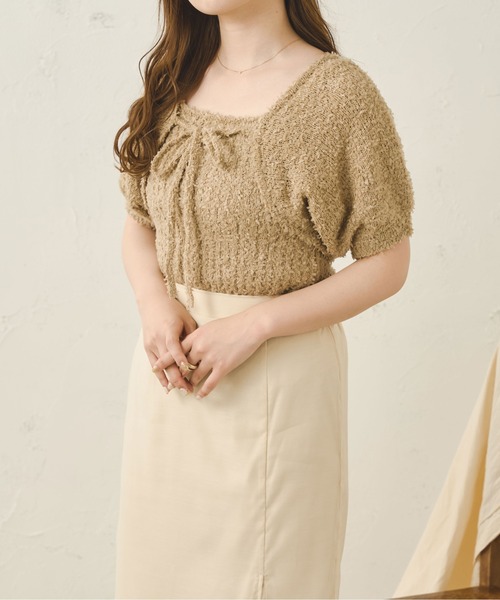 Ambre Neige(アンブルネージュ)の「リボーンヤーンキャミ&ボレロ/【WEB/EC限定商品】(アンサンブル・レディース・アイボリー/ベージュ/ピンク・FREE)」の9枚目の写真