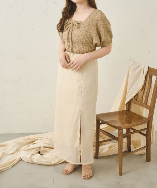 Ambre Neige(アンブルネージュ)の「リボーンヤーンキャミ&ボレロ/【WEB/EC限定商品】(アンサンブル・レディース・アイボリー/ベージュ/ピンク・FREE)」の10枚目の写真