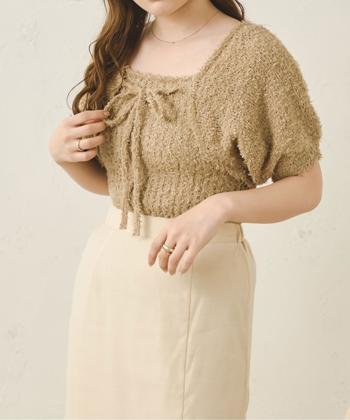 Ambre Neige(アンブルネージュ)の「リボーンヤーンキャミ&ボレロ/【WEB/EC限定商品】(アンサンブル・レディース・アイボリー/ベージュ/ピンク・FREE)」の8枚目の写真