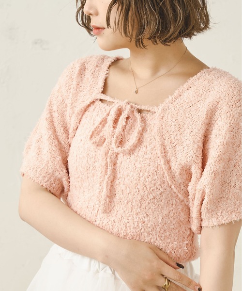 Ambre Neige(アンブルネージュ)の「リボーンヤーンキャミ&ボレロ/【WEB/EC限定商品】(アンサンブル・レディース・アイボリー/ベージュ/ピンク・FREE)」の11枚目の写真