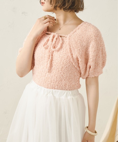 Ambre Neige(アンブルネージュ)の「リボーンヤーンキャミ&ボレロ/【WEB/EC限定商品】(アンサンブル・レディース・アイボリー/ベージュ/ピンク・FREE)」の12枚目の写真