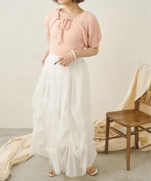 Ambre Neige(アンブルネージュ)の「リボーンヤーンキャミ&ボレロ/【WEB/EC限定商品】(アンサンブル・レディース・アイボリー/ベージュ/ピンク・FREE)」の13枚目の写真