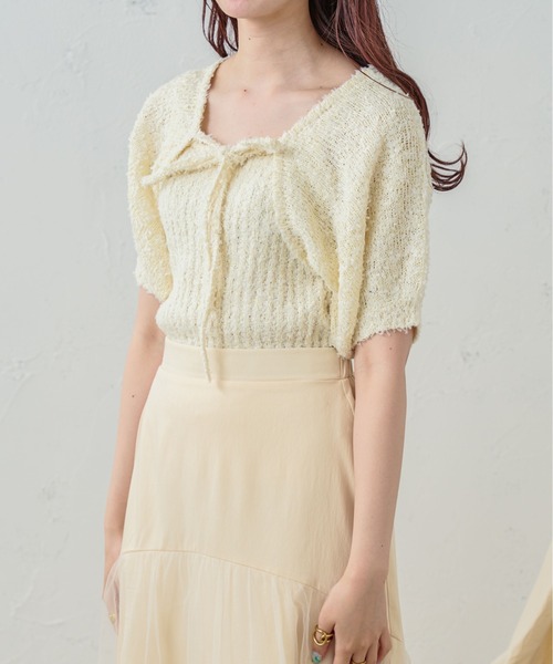 Ambre Neige(アンブルネージュ)の「リボーンヤーンキャミ&ボレロ/【WEB/EC限定商品】(アンサンブル・レディース・アイボリー/ベージュ/ピンク・FREE)」の15枚目の写真