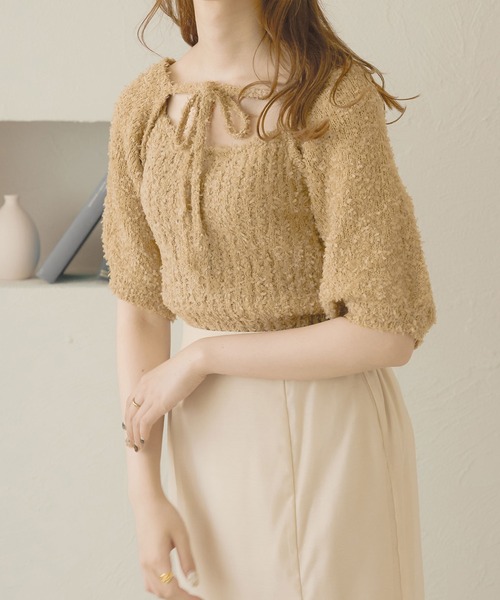 Ambre Neige(アンブルネージュ)の「リボーンヤーンキャミ&ボレロ/【WEB/EC限定商品】(アンサンブル・レディース・アイボリー/ベージュ/ピンク・FREE)」の22枚目の写真