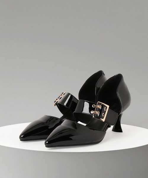 LibertyDoll（リバティードール）の「LibertyDoll ポインテッドトゥセパレートバックルパンプス（パンプス・レディース・ブラック/ブラック系その他/アイボリー/シルバー・LL/L/M/S）」の4枚目の写真