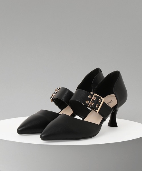 LibertyDoll（リバティードール）の「LibertyDoll ポインテッドトゥセパレートバックルパンプス（パンプス・レディース・ブラック/ブラック系その他/アイボリー/シルバー・LL/L/M/S）」の3枚目の写真