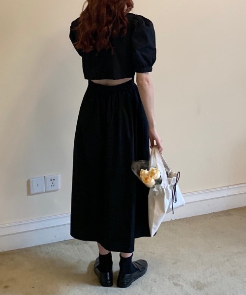 ROOPTOKYO（ループトウキョウ）の「パフスリーブバックオープンボタンワンピース（ワンピース・レディース・イエロー/ホワイト/ブラック・FREE）」の5枚目の写真