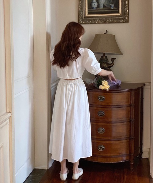 ROOPTOKYO（ループトウキョウ）の「パフスリーブバックオープンボタンワンピース（ワンピース・レディース・イエロー/ホワイト/ブラック・FREE）」の21枚目の写真