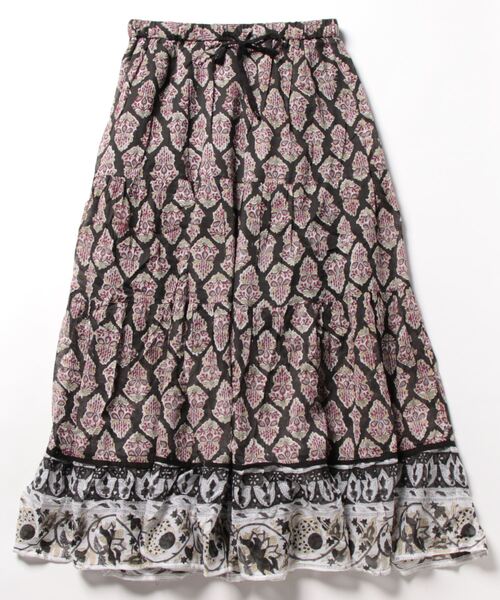 チャイハネ（チャイハネ）の「【チャイハネ】ブリーラティアードスカート（スカート・レディース・パープル/ベージュ/ブラック・FREE）」の2枚目の写真