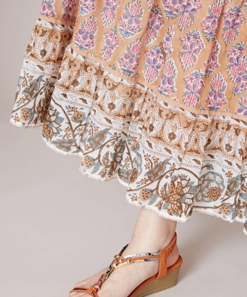 チャイハネ（チャイハネ）の「【チャイハネ】ブリーラティアードスカート（スカート・レディース・パープル/ベージュ/ブラック・FREE）」の9枚目の写真