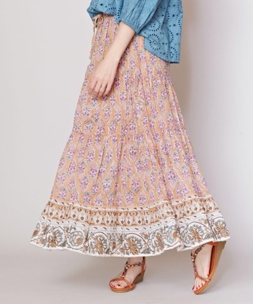 チャイハネ（チャイハネ）の「【チャイハネ】ブリーラティアードスカート（スカート・レディース・パープル/ベージュ/ブラック・FREE）」の6枚目の写真