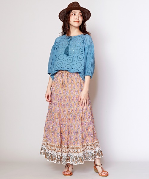 チャイハネ（チャイハネ）の「【チャイハネ】ブリーラティアードスカート（スカート・レディース・パープル/ベージュ/ブラック・FREE）」の14枚目の写真