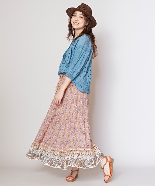 チャイハネ（チャイハネ）の「【チャイハネ】ブリーラティアードスカート（スカート・レディース・パープル/ベージュ/ブラック・FREE）」の15枚目の写真