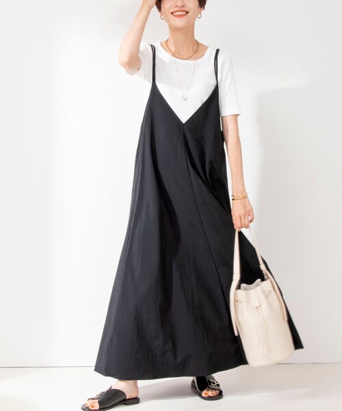 NOLLEY’S（ノーリーズ）の「キャミソールワンピース（ワンピース・レディース・ブラック系その他4/オリーブ/ブラック・38）」の2枚目の写真