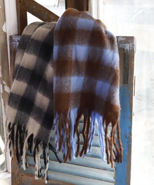 セール】ギンガムチェックボリュームマフラー（マフラー）｜Auntie