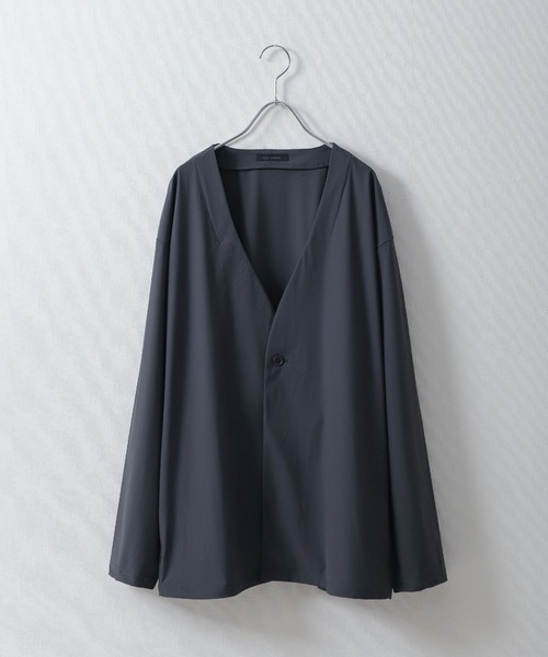 ZIP FIVE（ジップファイブ）の「【ICE MAX】ナイロンニットノーカラジャケット（ノーカラージャケット・メンズ・ブラック/ネイビー/チャコール/モカ・SMALL/MEDIUM/LARGE/X-LARGE）」の3枚目の写真