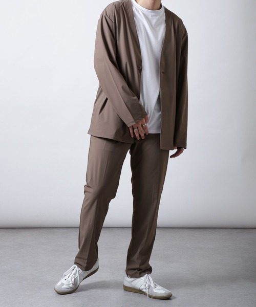 ZIP FIVE（ジップファイブ）の「【ICE MAX】ナイロンニットノーカラジャケット（ノーカラージャケット・メンズ・ブラック/ネイビー/チャコール/モカ・SMALL/MEDIUM/LARGE/X-LARGE）」の12枚目の写真