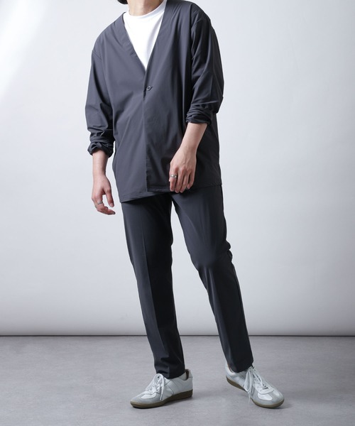 ZIP FIVE（ジップファイブ）の「【ICE MAX】ナイロンニットノーカラジャケット（ノーカラージャケット・メンズ・ブラック/ネイビー/チャコール/モカ・SMALL/MEDIUM/LARGE/X-LARGE）」の20枚目の写真