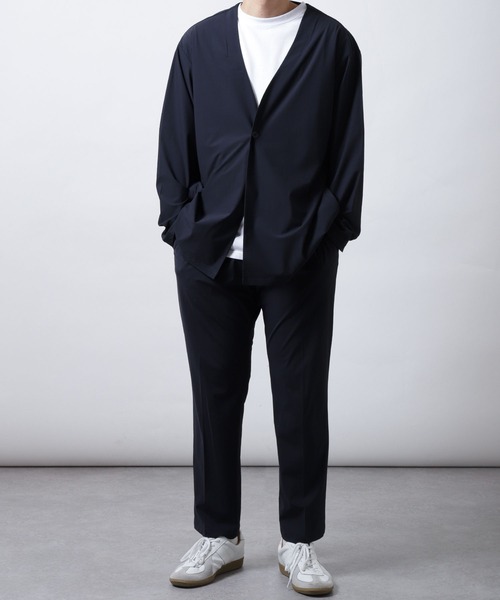 ZIP FIVE（ジップファイブ）の「【ICE MAX】ナイロンニットノーカラジャケット（ノーカラージャケット・メンズ・ブラック/ネイビー/チャコール/モカ・SMALL/MEDIUM/LARGE/X-LARGE）」の21枚目の写真