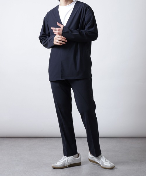 ZIP FIVE（ジップファイブ）の「【ICE MAX】ナイロンニットノーカラジャケット（ノーカラージャケット・メンズ・ブラック/ネイビー/チャコール/モカ・SMALL/MEDIUM/LARGE/X-LARGE）」の13枚目の写真