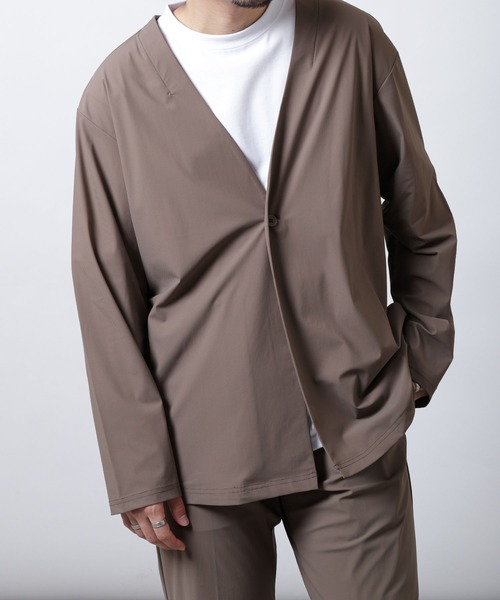 ZIP FIVE（ジップファイブ）の「【ICE MAX】ナイロンニットノーカラジャケット（ノーカラージャケット・メンズ・ブラック/ネイビー/チャコール/モカ・SMALL/MEDIUM/LARGE/X-LARGE）」の11枚目の写真